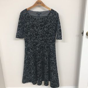Lands’ End dress, PS (6-8), gray w/black flocking